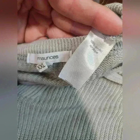 Maurices XXL Grey Knit V-Neck Sweater Soft - Picture 4 of 6